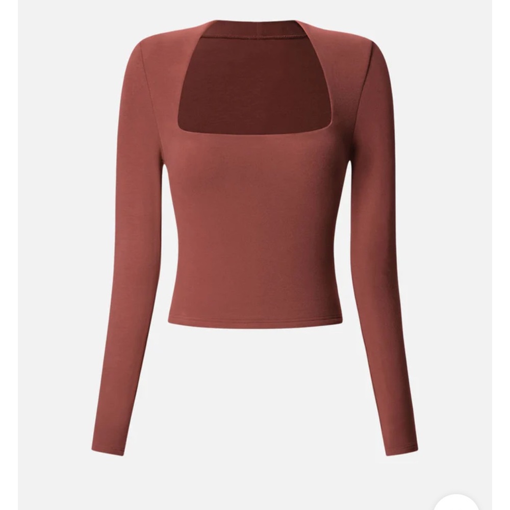 OGL Eco-Mousse® Brushed Tapered Square Neck Long Sleeve Top